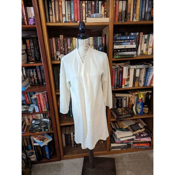 Eileen Fisher midi white open knit cardigan sz m nwot - Picture 3 of 4